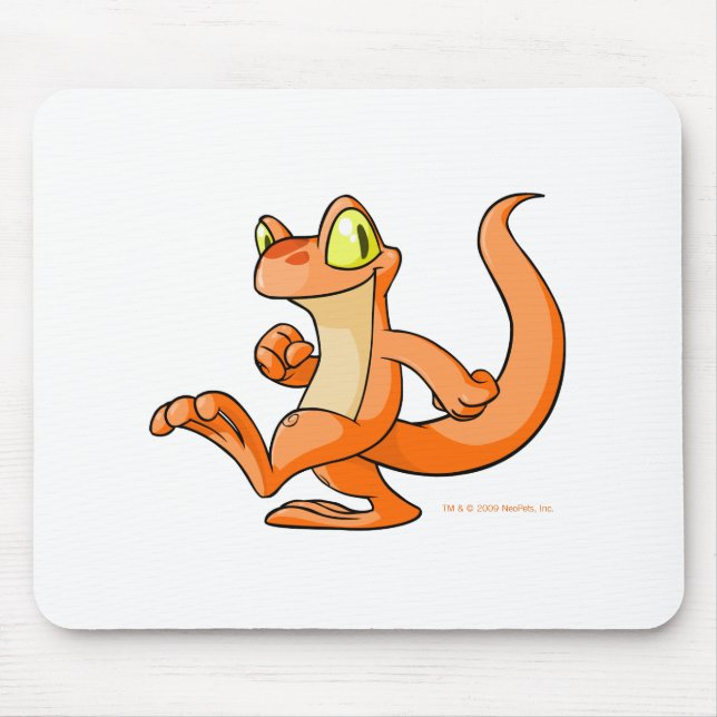 Orange Techo on a quest Mouse Mat (Front)