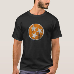 Orange Tennessee Flag Volunteer State Tri Stars Te T-Shirt