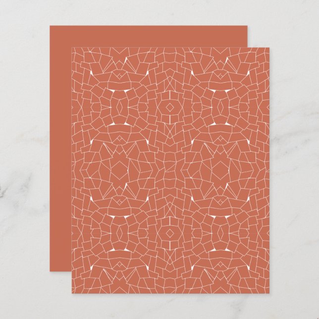 Orange Terra Cotta Mosaic Scrapbook Paper Sheet (Front/Back)