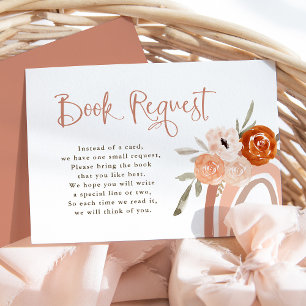 Orange Terracotta Boho   Rainbow Baby Book Request Enclosure Card