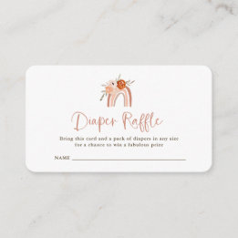 Orange Terracotta Boho | Rainbow Diaper Raffle Enclosure Card