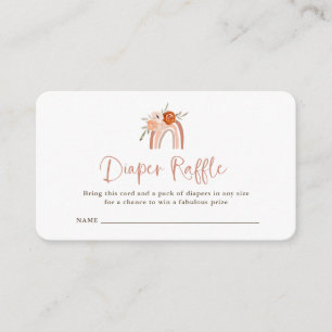 Orange Terracotta Boho   Rainbow Diaper Raffle Enclosure Card