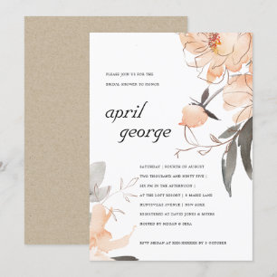 ORANGE TERRACOTTA FLORAL BRIDAL SHOWER INVITE