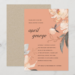 ORANGE TERRACOTTA FLORAL BRIDAL SHOWER INVITE