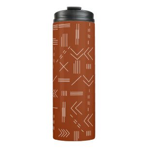 Orange Terracotta Gorgeous Geometric Pattern Thermal Tumbler
