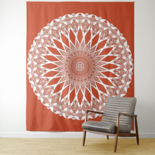 Orange Terracotta Tristyns Mandala Tapestry