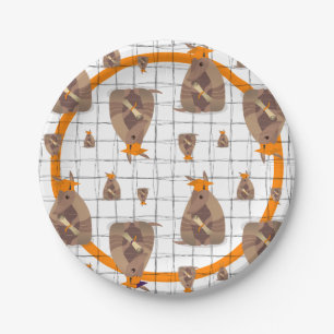 Orange Texas Graduate Armadillo Paper Plate