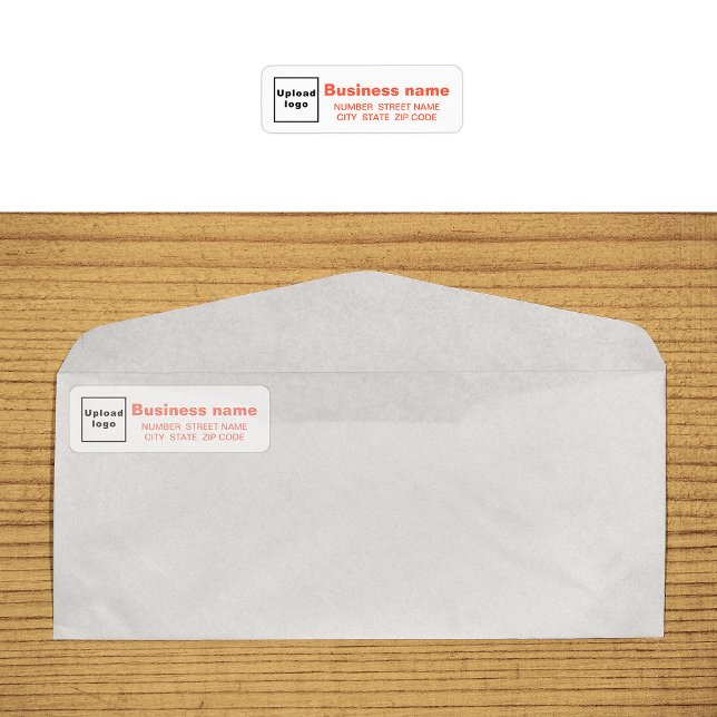 Orange Text Business Return Address Labels (Return address label in orange text on envelope)
