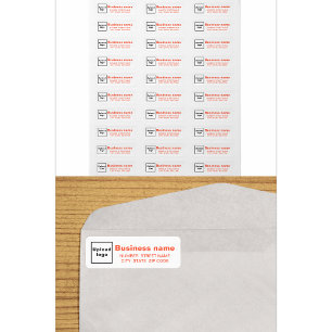 Orange Text Business Return Address Labels