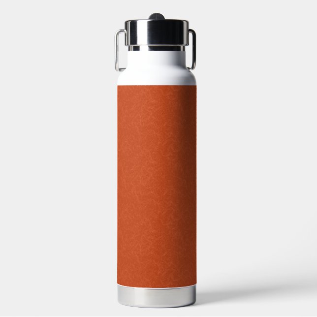 Orange textured surface with swirling pattern water bottle (Front)
