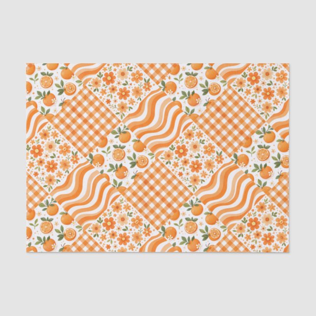 Orange Textures Tissue Paper (Front)