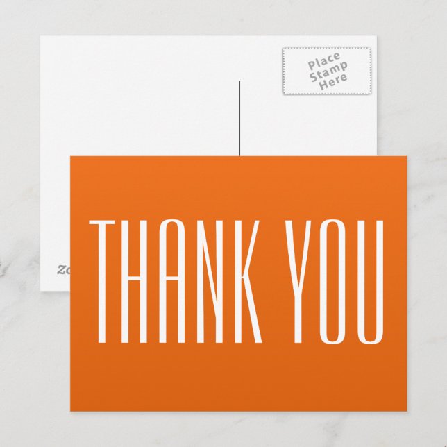 Orange Thank You Postcard (Front/Back)