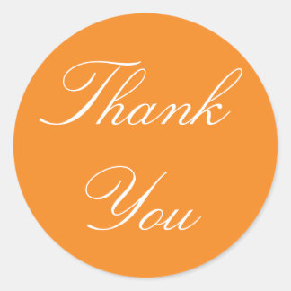 Orange Thank You Stickers