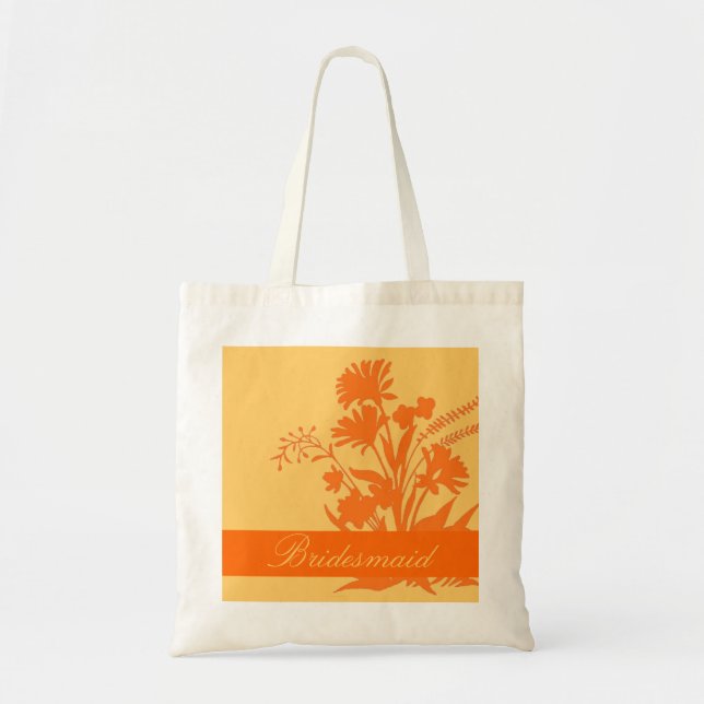 Orange theme custom bridesmaid souvenir bag (Front)