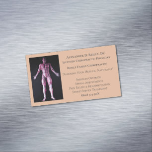 Orange Therapy Chiropractic Doctor Medical  Magnetic Business Card