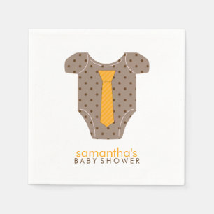 Orange Tie Baby Outfit Baby Shower Napkin
