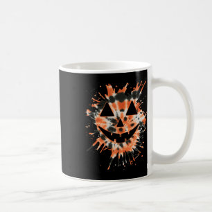 Orange Tie Dye Jack O Lantern Face - Hippie Hallow Coffee Mug
