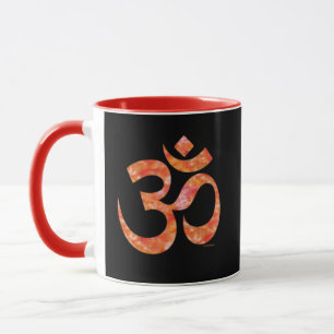 Orange Tie Dye Om Symbol Spiritual Mug