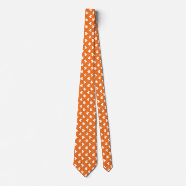Orange Ties For Men White Silhouette Tree Frog (Front)