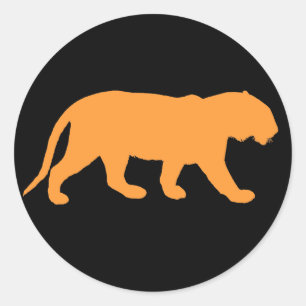 Orange Tiger Classic Round Sticker