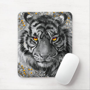Orange Tiger Eyes Colourful Tiger Mouse Pad