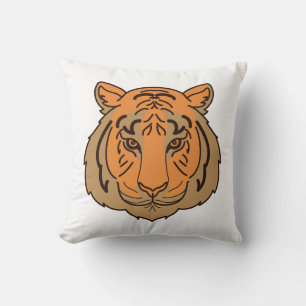 Orange Tiger Face Cushion