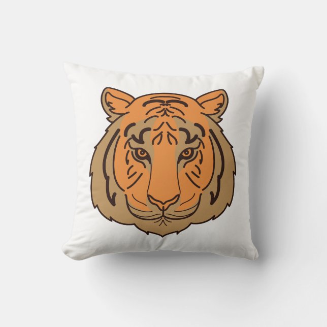 Orange Tiger Face Cushion (Front)