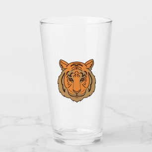 Orange Tiger Face Glass