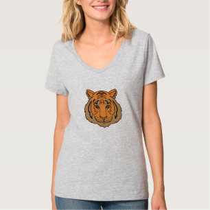 Orange Tiger Face T-Shirt