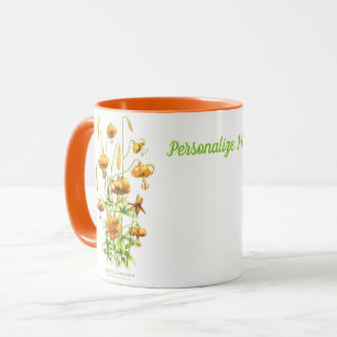 Orange Tiger Lillies Personalised Mug