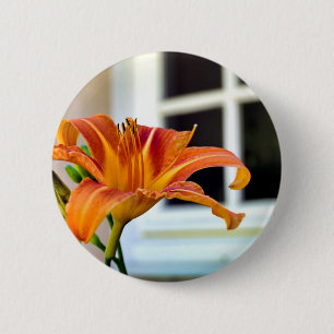 Orange Tiger Lily Badge