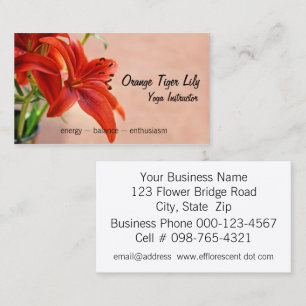 Orange Tiger Lily Close Up Photograph Business Card