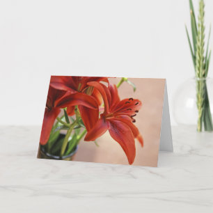Orange Tiger Lily Close-Up Photograph Custom Card