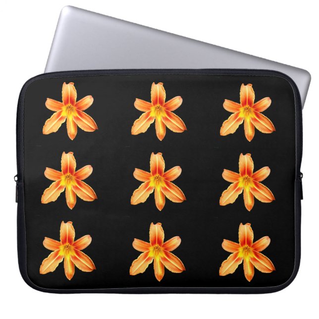 Orange Tiger Lily Laptop Sleeve (Front)