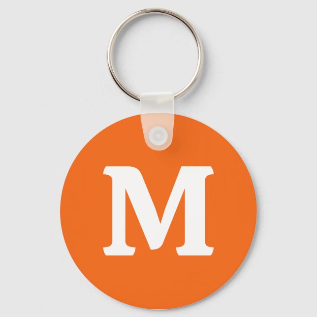 Orange Tiger Solid Colour Key Ring (Front)