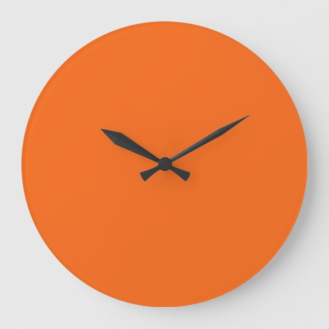 Orange Tiger Solid Colour Large Clock (Front)
