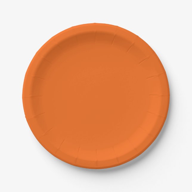 Orange Tiger Solid Colour Paper Plate (Front)