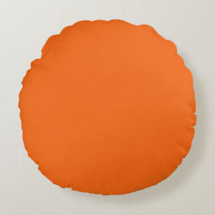 Orange Tiger Solid Colour Round Cushion