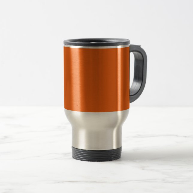 Orange Tiger Solid Colour Travel Mug (Front Right)