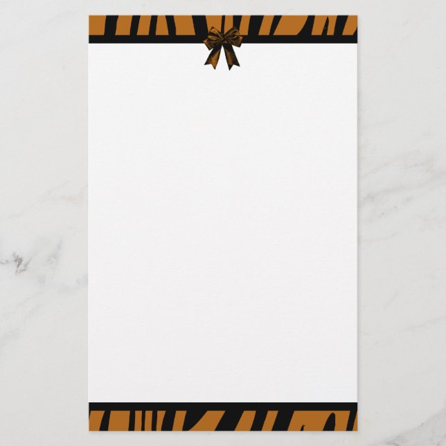 Orange Tiger Stripe Stationary Stationery (Front)