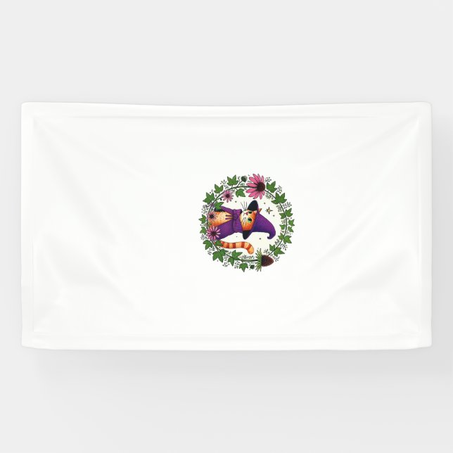 Orange Tiger Wizard Kitty Cat illustration Long Sl Banner (Horizontal)