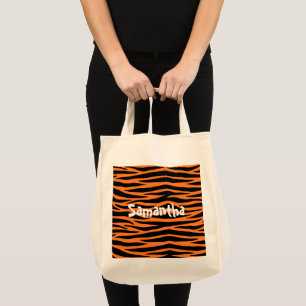 Orange Tiger / Zebra Stripes Tote Bag