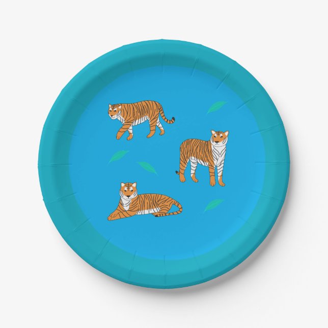 Orange Tigers Paper Plate (Front)