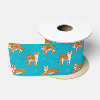 Orange Tigers Satin Ribbon