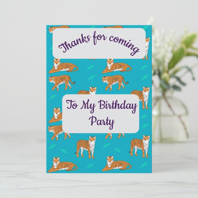 Orange Tigers Thank you Card (Standing Front)