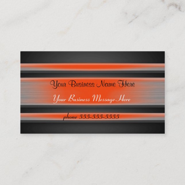 Orange Tinted Metal Business Card Template (Front)