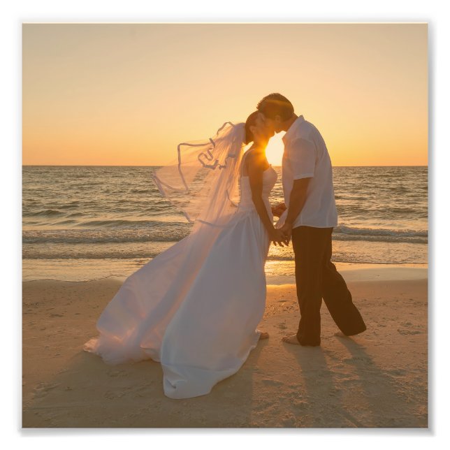 Orange Tinted Wedding 8"x8" Photo Print (Front)