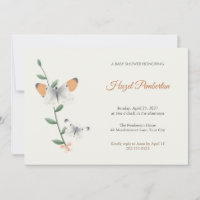Orange-tip Butterfly Baby Shower Invitation