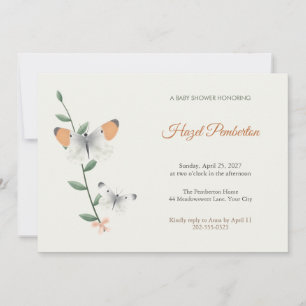 Orange-tip Butterfly Baby Shower Invitation