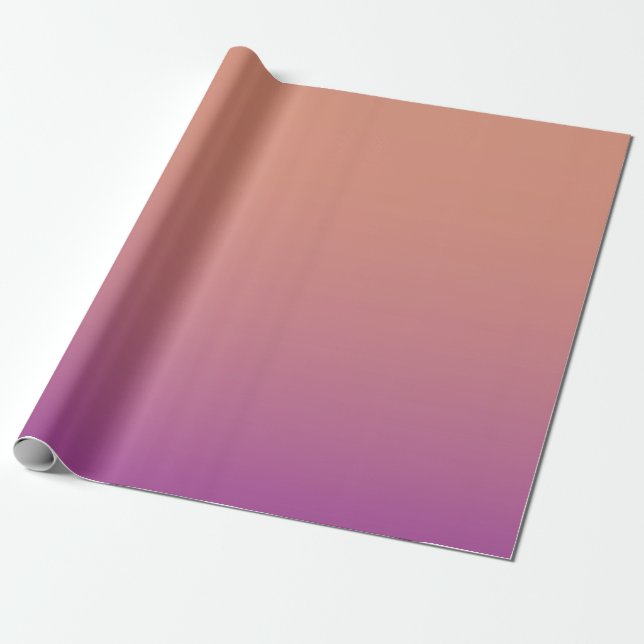 Orange to Purple Ombre Pattern Wrapping Paper (Unrolled)